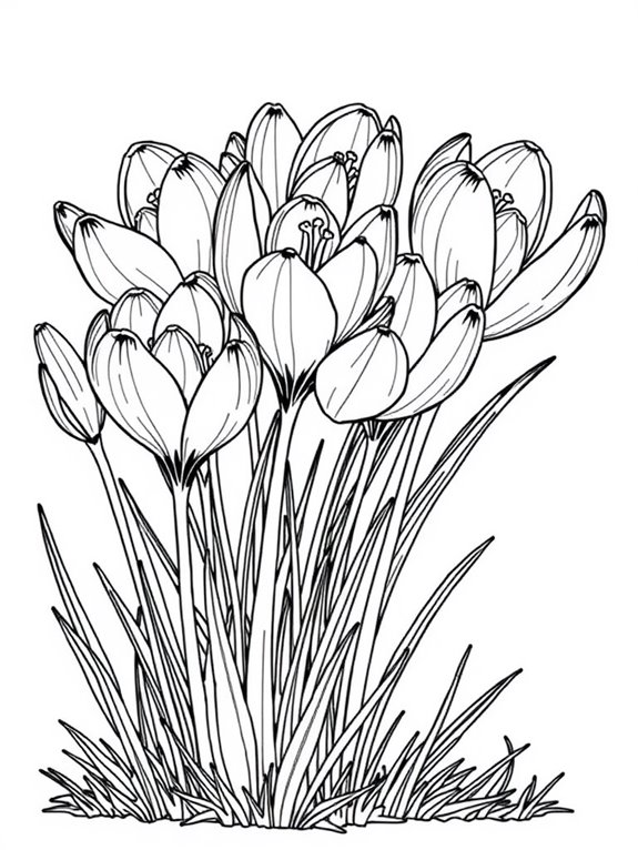 crocus flower coloring page