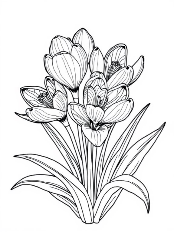 crocus flower coloring page