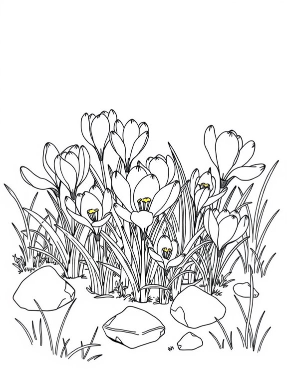 crocus flowers in garden