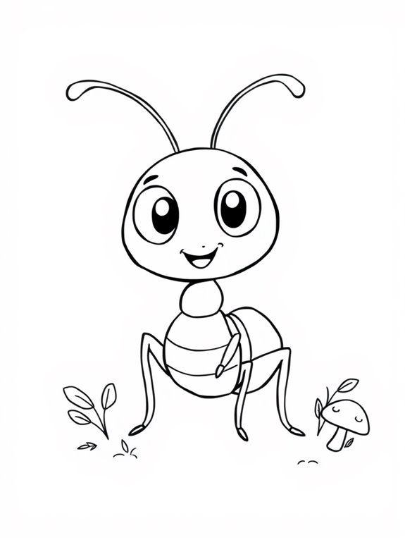 cute ant coloring page