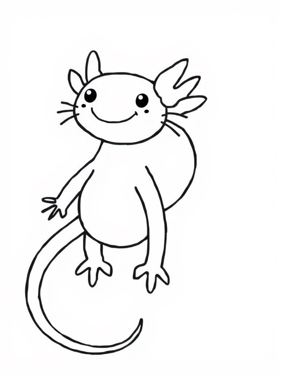 cute axolotl coloring page