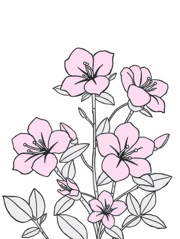 cute azaleas coloring page