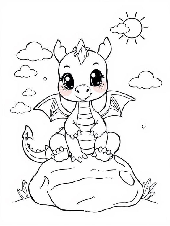 cute baby dragon illustration