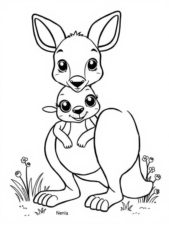 cute baby kangaroo artwork