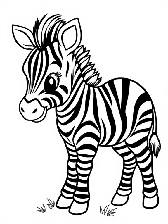 cute baby zebra illustration