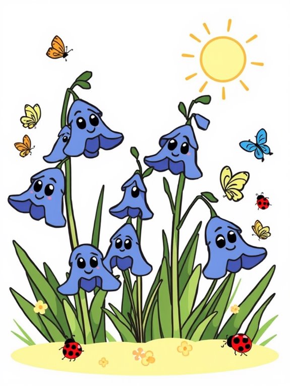 cute bluebells coloring page