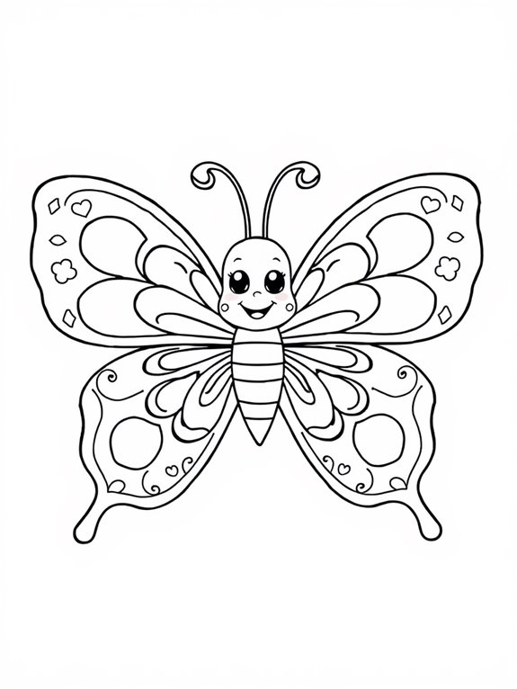 cute butterfly coloring page