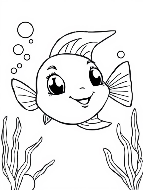 cute cartoon angelfish illustration