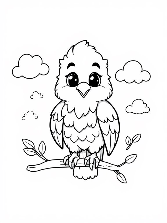 cute cartoon bald eagles