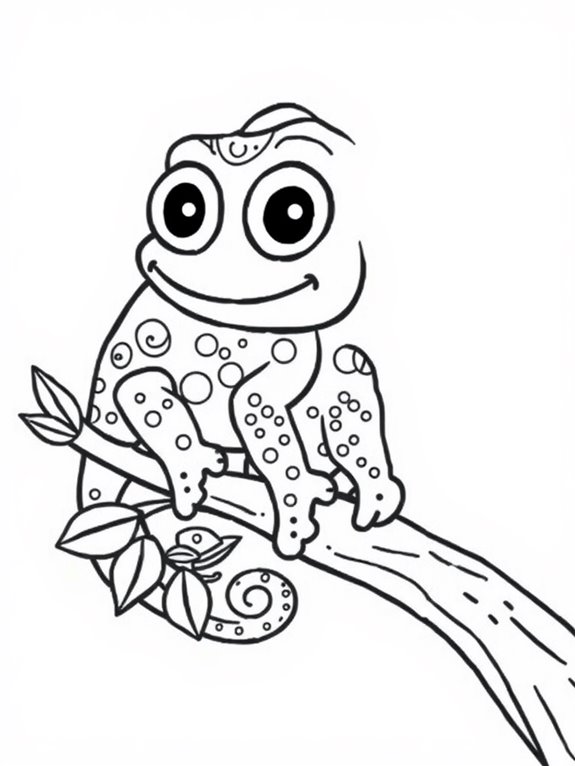 cute cartoon chameleon illustration