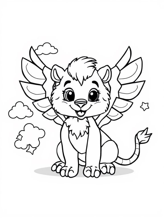 cute cartoon griffin coloring