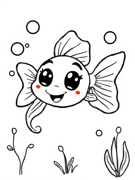 cute cartoon guppy illustration