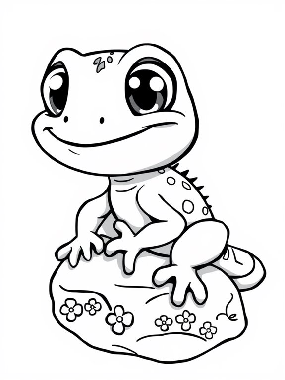 cute cartoon iguana illustration