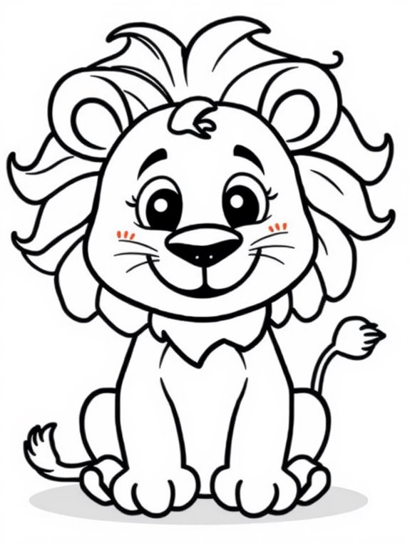 cute cartoon lion illustration