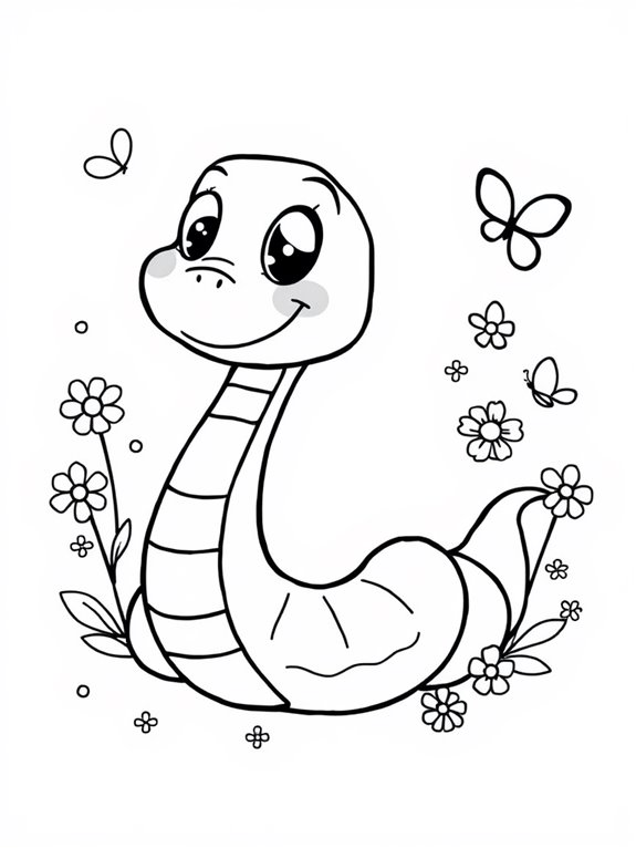 cute cartoon snake coloring