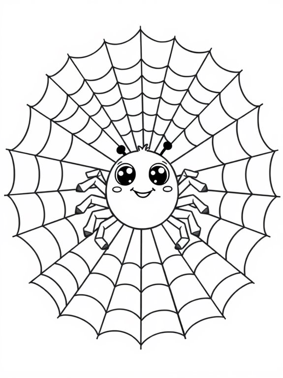 cute cartoon spider web