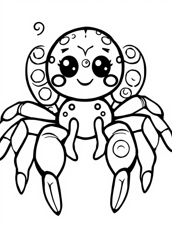 cute cartoon tarantula illustration