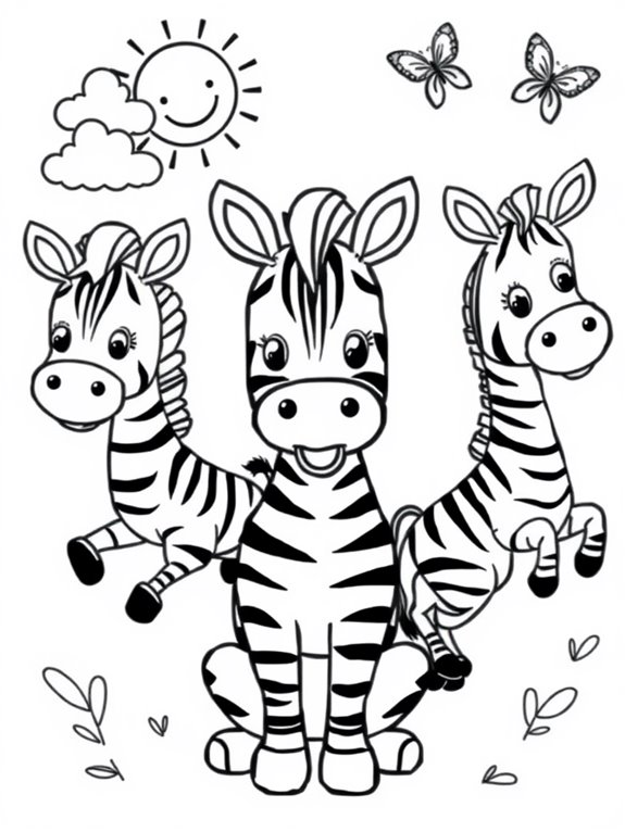 cute cartoon zebra illustration