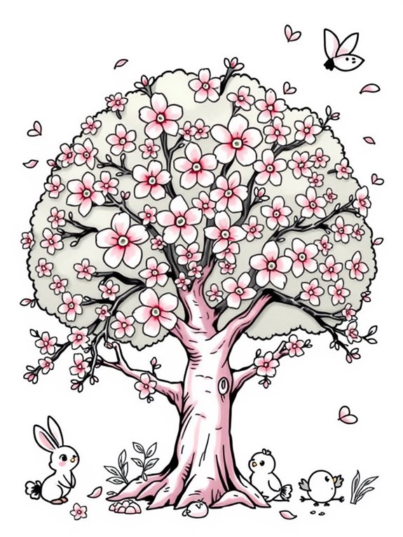 cute cherry blossom illustration