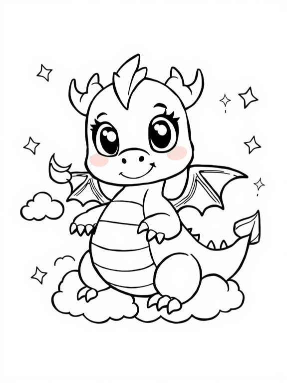 cute chibi dragon illustration