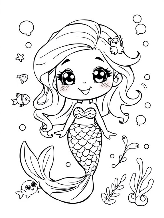 cute chibi mermaid illustration