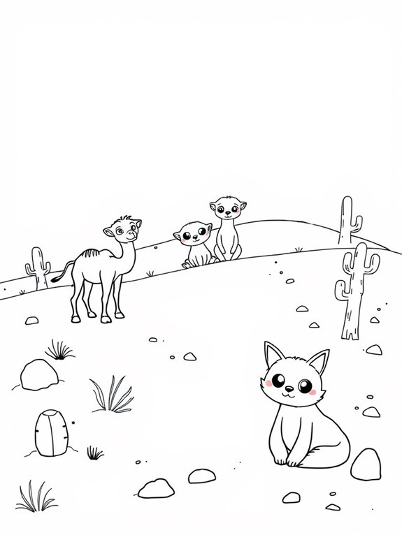 cute desert animals coloring