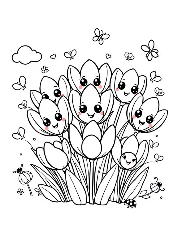 cute flower coloring page