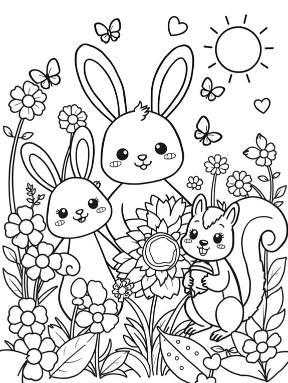 cute garden animal coloring