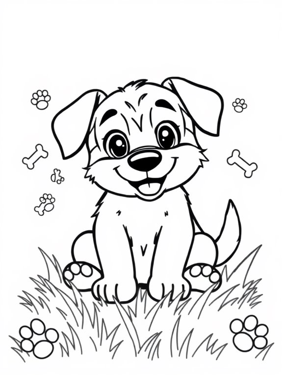 cute german shepherd coloring page