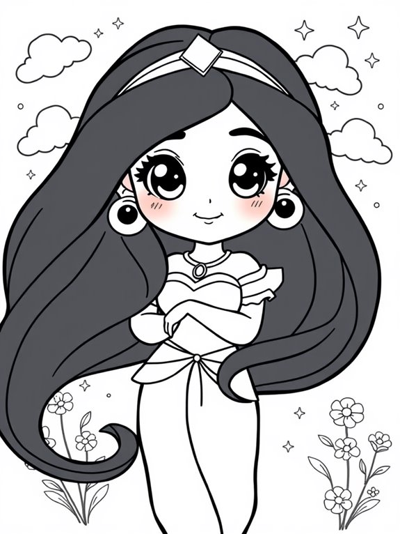 cute jasmine coloring page