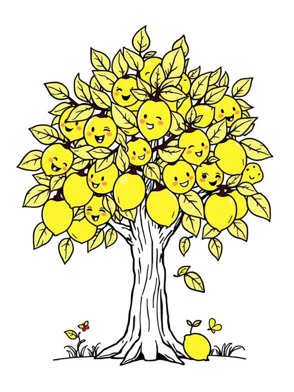 cute lemon tree illustration