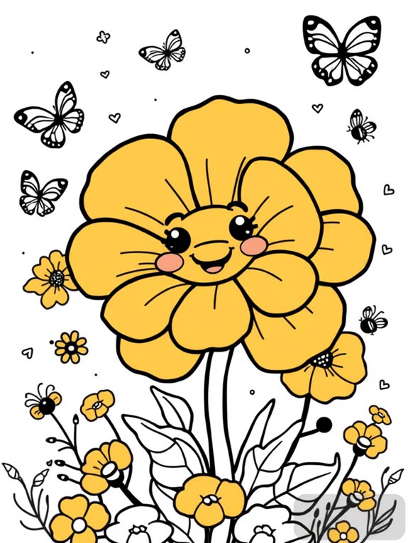 cute marigold coloring page