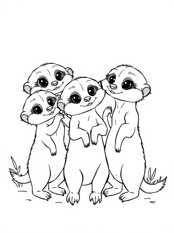 cute meerkats coloring activity