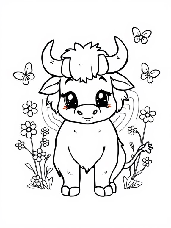 cute minotaur coloring page