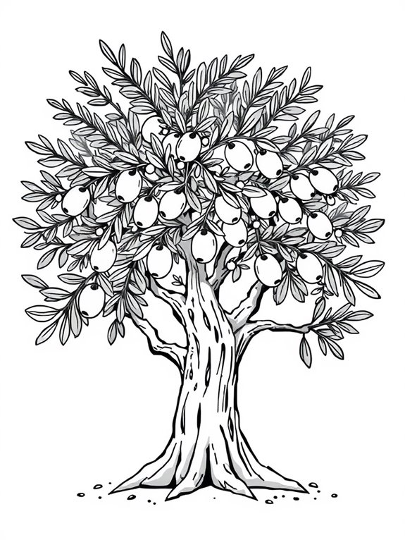 cute olive tree illustration