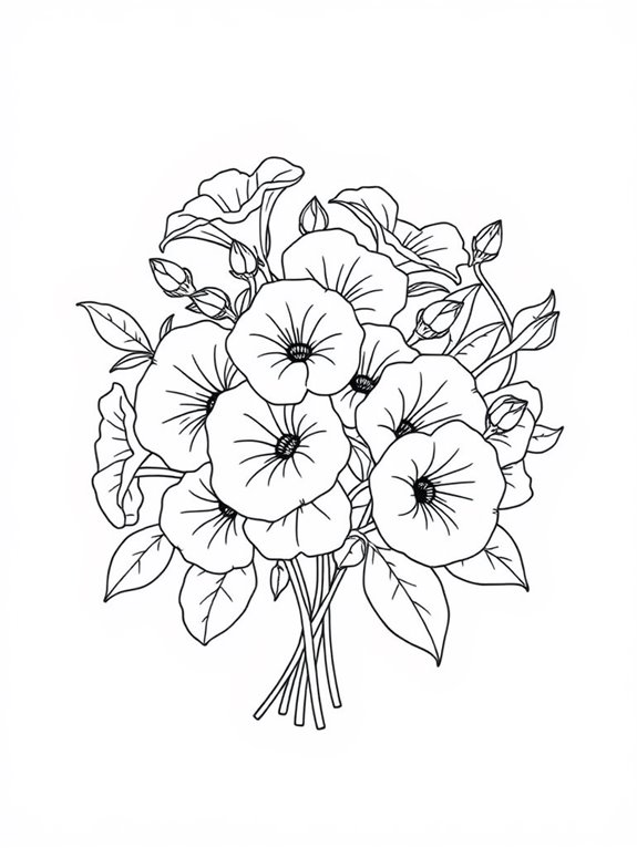 cute petunia bouquet illustration