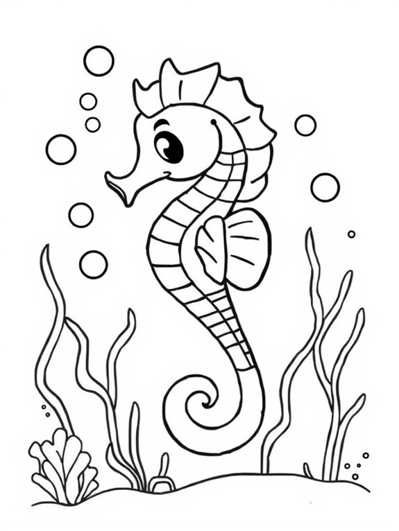 cute seahorse underwater scene