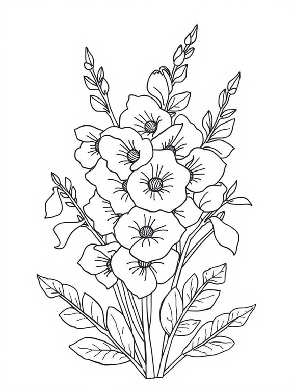 cute snapdragons coloring page