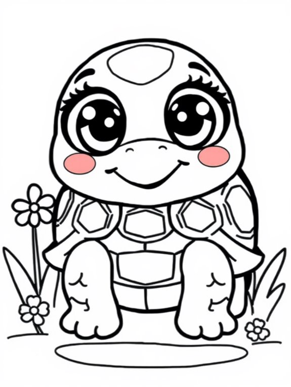 cute tortoise coloring page