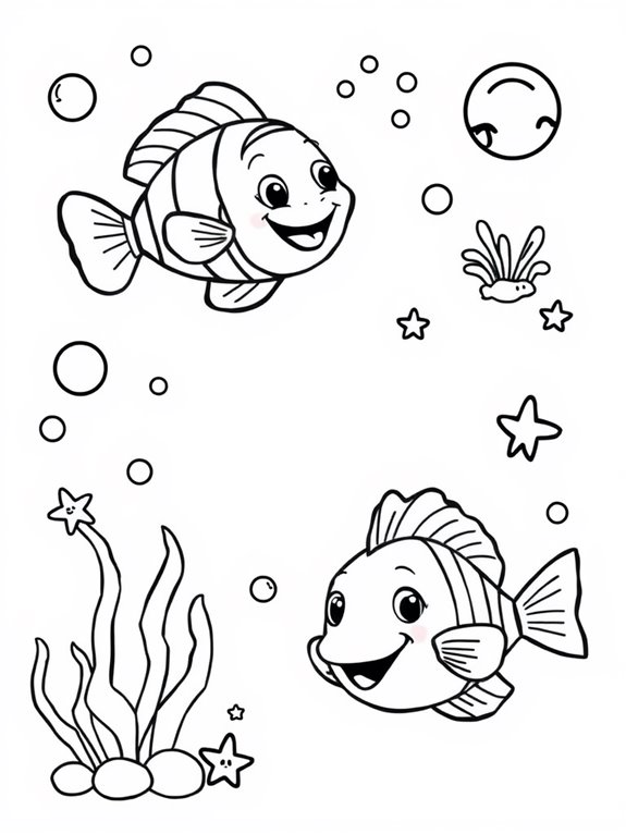 cute tropical fish illustration