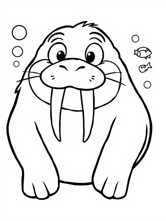 cute walrus coloring page