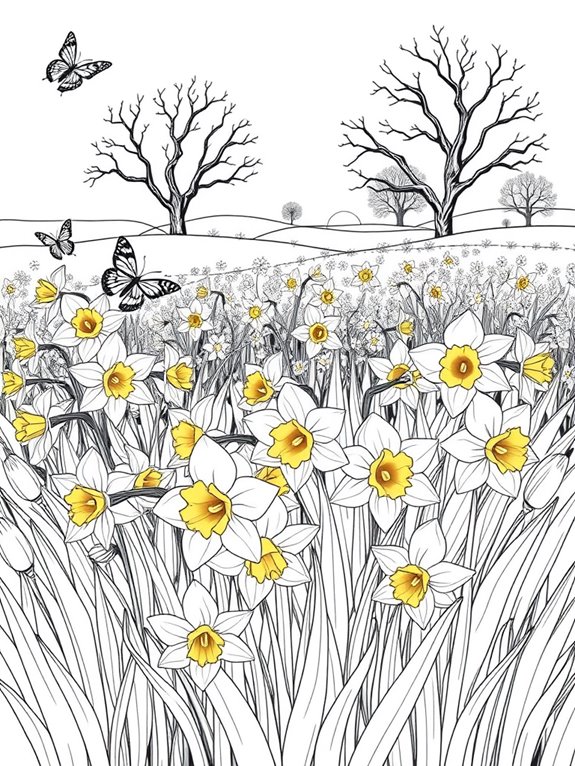 daffodil garden coloring page