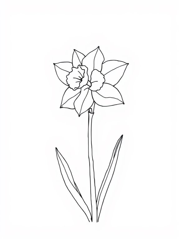 daffodils coloring page design