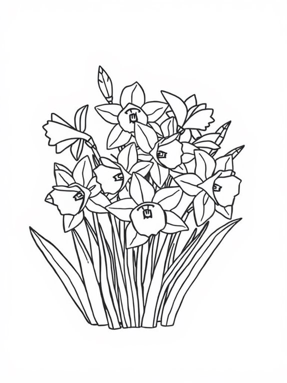 daffodils coloring page fun