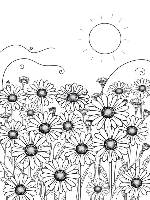 daisies in sunny background