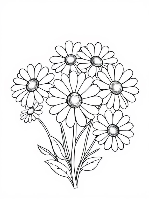 daisy coloring page design