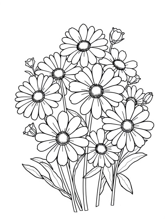 daisy outlines for coloring