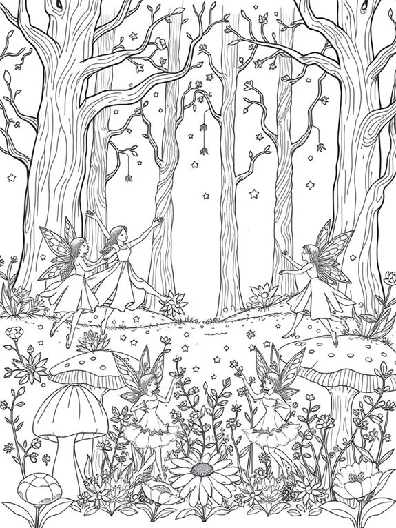 dancing fairies in forest