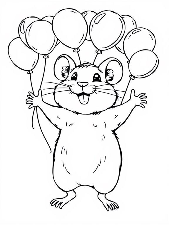 dancing gerbil with balloons