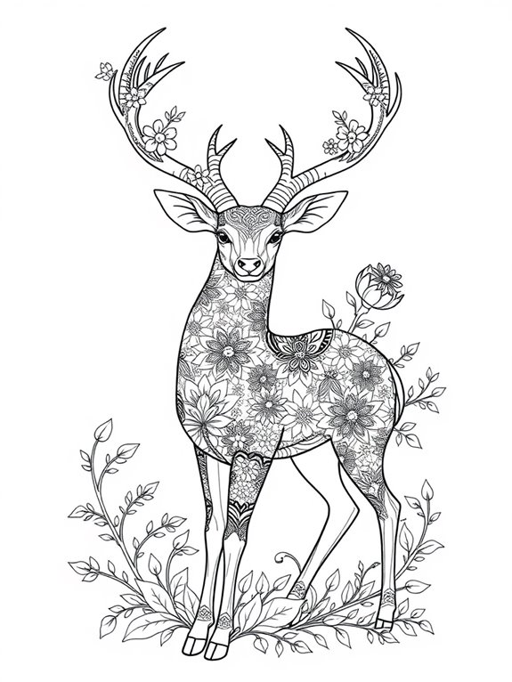 deer coloring page design